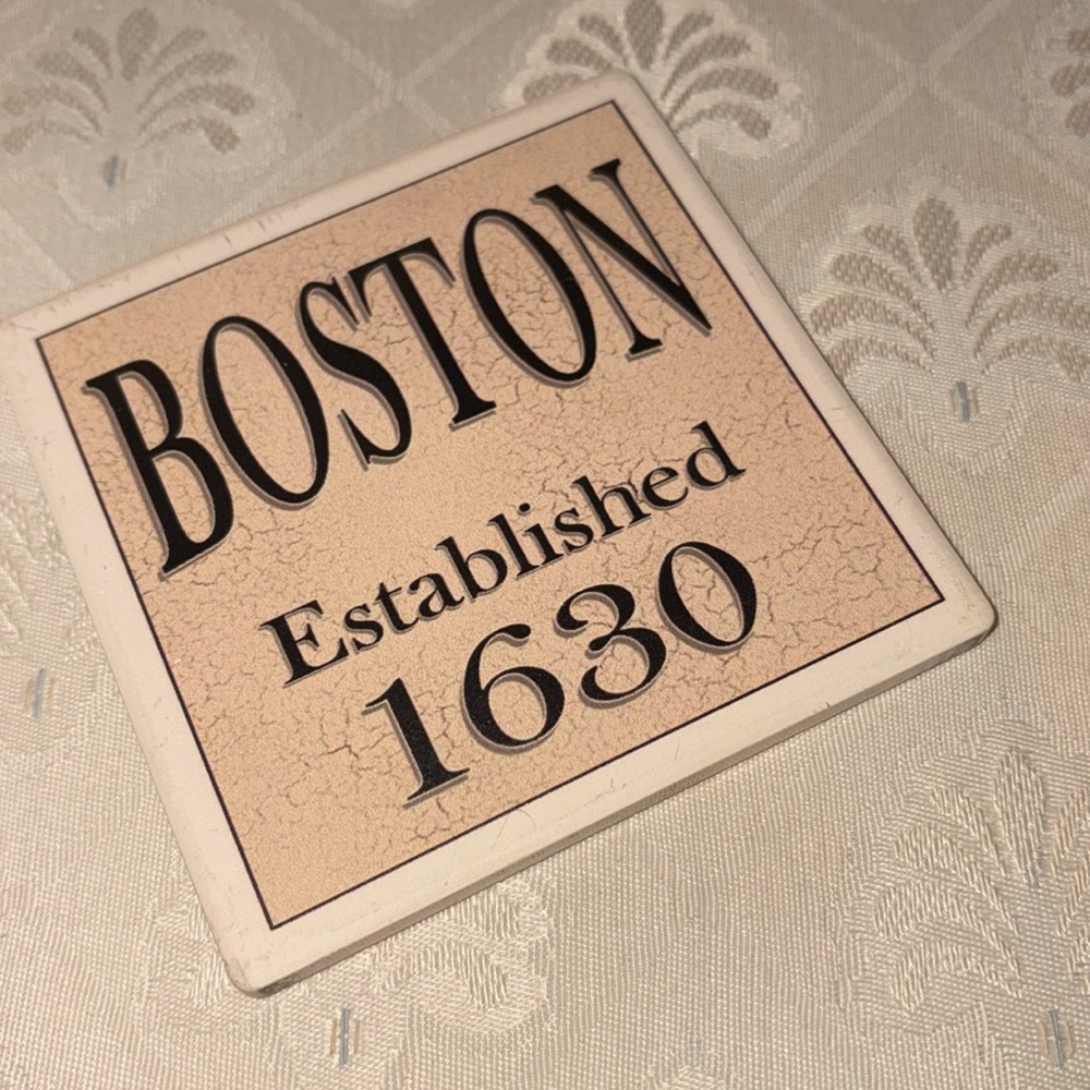 Boston mini wood block // decorative sign & coaster